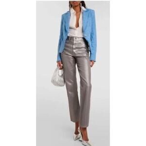 Veronica Beard Daniela High Rise Straight Jeans Silverwood Shine 25 NWT 398